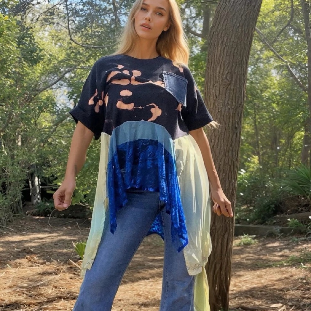 Artistic Black and Blue Women's Tunic